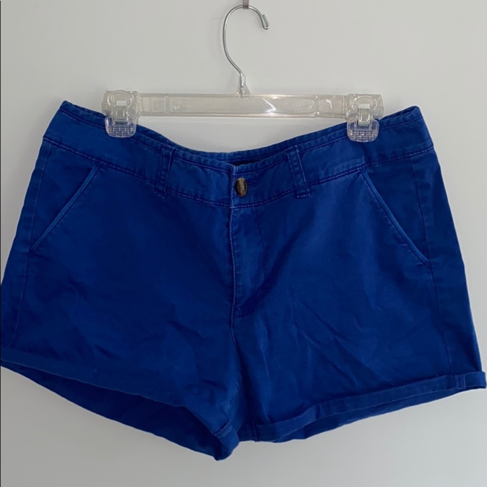 AEO Blue midi stretch shorts